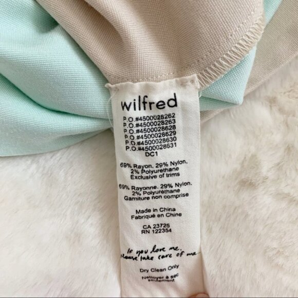 Aritzia Wilfred Mignonne Mini Dress Bodycon Stretch Short Sleeve colorblock XS - Picture 15 of 15